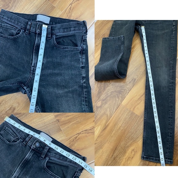 EVERLANE Men’s Black Gray Slim Faded Jeans Stretch Soft Classic Distressed 30x32 - Picture 8 of 9